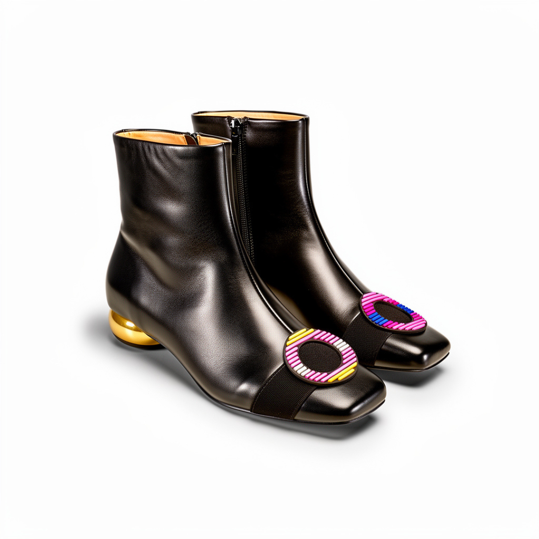 Golden Mirror Sheepskin Stick-on Boots Custom Discount Set