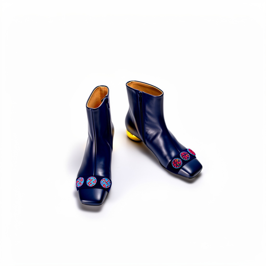 Golden Mirror Sheepskin Stick-on Boots Custom Discount Set