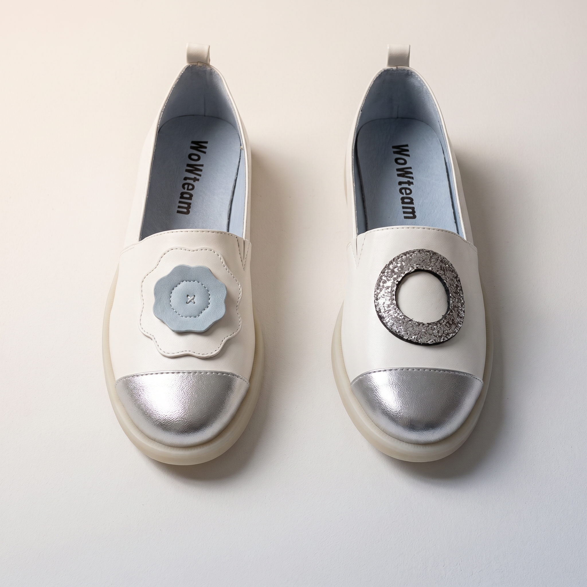 Moonwalk Lambskin Stick-On Shoes · Silver Frost Custom Value Set