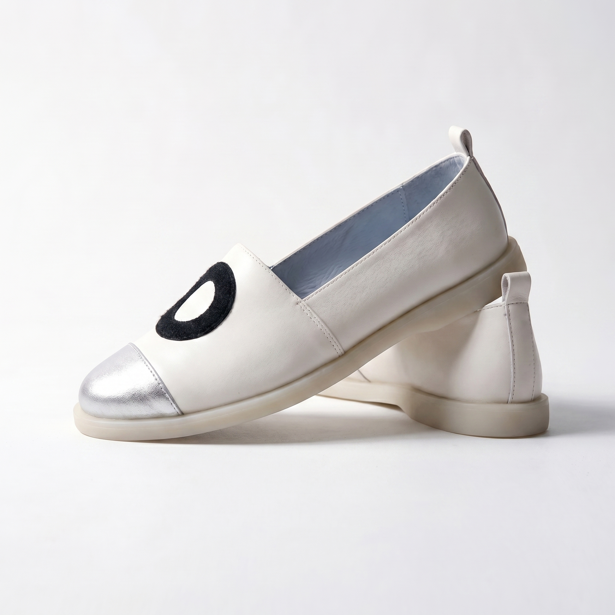 Moonwalk Lambskin Stick-On Shoes · Silver Frost